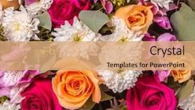  Presentation with abstract - Colorful presentation enhanced with abstract background of flowers close backdrop and a coral colored foreground