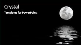  Presentation with moon - Beautiful presentation theme featuring asteroid - full moon with water reflection backdrop and a black colored foreground