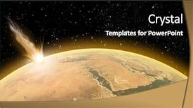  Presentation with crash - PPT theme featuring asteroid crash on planet earth background and a black colored foreground