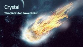  Presentation with dark space - Slides with asteroid flies in dark space background and a ocean colored foreground