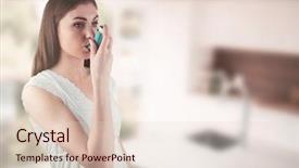  Presentation with asthma - Amazing theme having asthma - portrait of an asthmatic woman backdrop and a lemonade colored foreground