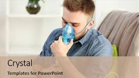  Presentation with respiratory - Presentation design with asthma and respiratory disease background and a coral colored foreground