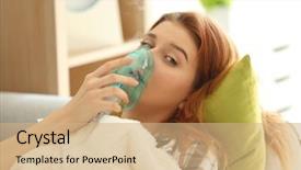  Presentation with respiratory - Cool new PPT theme with asthma and respiratory disease backdrop and a coral colored foreground