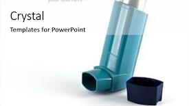  Presentation with asthma - Theme enhanced with asthma inhaler isolated background and a white colored foreground