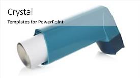  Presentation with inhaler - PPT theme having asthma inhaler on white background background and a  colored foreground