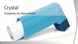  Presentation with inhaler - Presentation featuring asthma inhaler on white background background and a white colored foreground