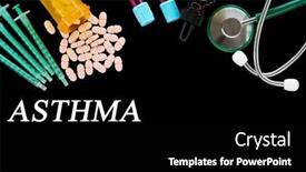  Presentation with medical pills - Slides with asthma-text-on-medical-background background and a black colored foreground