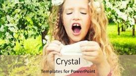  Presentation with sneezing - Slides featuring asthmatic baby - sneezing girl child background and a  colored foreground
