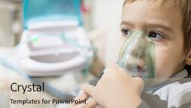  Presentation with child asthma - PPT layouts having asthmatic child - baby boy with asthma problems background and a lemonade colored foreground