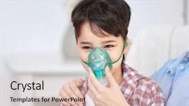  Presentation with asthma - Cool new PPT layouts with asthmatic child - boy using asthma machine backdrop and a lemonade colored foreground