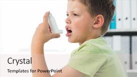  Presentation with child asthma - Beautiful PPT theme featuring asthmatic child - side view of little boy backdrop and a lemonade colored foreground