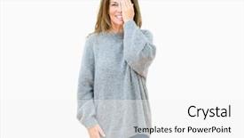  Presentation with emotion - Amazing slides having astigmatism - beautiful middle age woman wearing backdrop and a white colored foreground