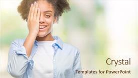  Presentation with afro - Audience pleasing slide deck consisting of astigmatism - young afro american woman backdrop and a cream colored foreground