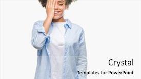  Presentation with sun rising over north america - Theme consisting of astigmatism - young afro american woman background and a  colored foreground