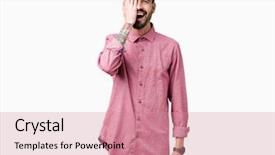  Presentation with young man wearing a hat - Beautiful theme featuring astigmatism - young handsome man wearing pink backdrop and a coral colored foreground