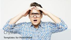  Presentation with crazy - Cool new presentation design with astonished-young-crazy-man-feels backdrop and a light blue colored foreground