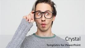  Presentation with yellow - Amazing presentation theme having astonishing - attractive man wearing yellow sweater backdrop and a light gray colored foreground