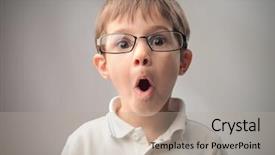  Presentation with child mental health - PPT theme enhanced with astonishing - child with astonished expression background and a mint green colored foreground