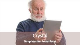  Presentation with uae old man - Beautiful presentation theme featuring astonishing - funny shocked astonished old man backdrop and a coral colored foreground