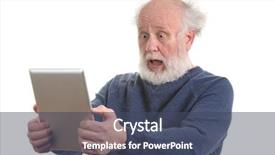  Presentation with old man - Colorful theme enhanced with astonishing - funny shocked astonished old man backdrop and a  colored foreground