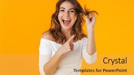  Presentation with cheerful - Slide deck with astonishing - portrait of a cheerful young background and a yellow colored foreground