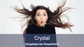  Presentation with bakground - Beautiful PPT theme featuring astonishing - portrait of amazed young girl backdrop and a ocean colored foreground