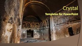  Presentation with cappadocia - PPT theme with astonishing-selime-monastery-monks-living background and a wine colored foreground