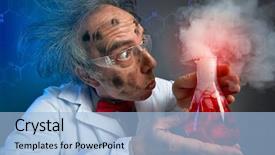  Presentation with scientist - PPT theme with astonishment why the experiment background and a light blue colored foreground