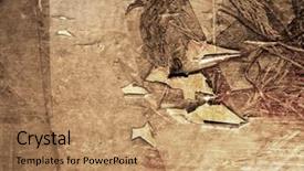  Presentation with paint - PPT theme featuring astract grunge background with peeling background and a coral colored foreground