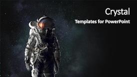  Presentation with astronaut - Colorful PPT theme enhanced with astral - astronaut explorer in space mixed backdrop and a  colored foreground