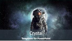  Presentation with explorer - PPT layouts with astral - astronaut explorer in space mixed background and a ocean colored foreground