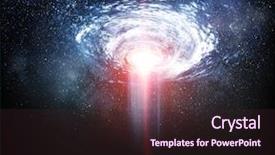  Presentation with galaxy - PPT layouts consisting of astral - space galaxy background background and a tawny brown colored foreground