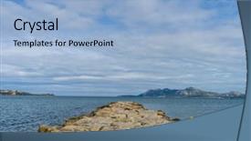  Presentation with seashore - PPT layouts featuring astrelia extreme weather - mallorca beach with stormy sky background and a light blue colored foreground