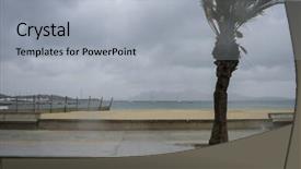 Presentation with stormy sky and dark clouds - Theme featuring astrelia extreme weather - mallorca beach with stormy sky background and a  colored foreground