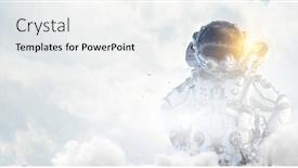  Presentation with astronaut - PPT theme featuring astronaut-against-cloudy-sky-background background and a white colored foreground