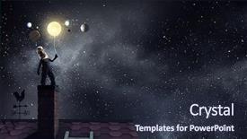  Presentation with fly - Beautiful theme featuring astronaut and fly to space backdrop and a  colored foreground