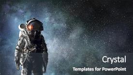  Presentation with mission - Slide deck consisting of astronaut and his mission mixed background and a  colored foreground