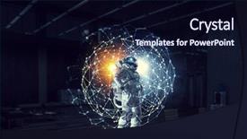  Presentation with mission - Theme having astronaut and his mission mixed background and a  colored foreground