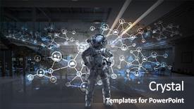  Presentation with astronaut - Slide set consisting of astronaut and his mission mixed background and a  colored foreground