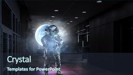  Presentation with mission - Slide deck with astronaut and his mission mixed background and a  colored foreground