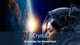  Presentation with astronaut - Presentation consisting of astronaut and planet human in space concept background and a navy blue colored foreground