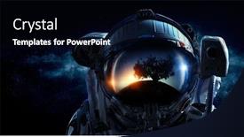  Presentation with exploration - Theme enhanced with astronaut-and-space-exploration-theme background and a black colored foreground