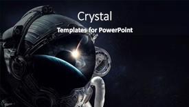  Presentation with exploration - Presentation design having astronaut-and-space-exploration-theme background and a wine colored foreground