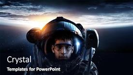  Presentation with exploration - PPT theme enhanced with astronaut-and-space-exploration-theme background and a wine colored foreground