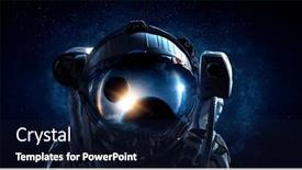  Presentation with exploration - Presentation design consisting of astronaut-and-space-exploration-theme background and a wine colored foreground