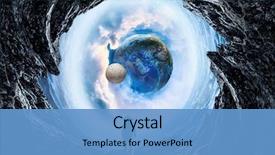  Presentation with outer space - Presentation theme having astronaut and space mixed media background and a teal colored foreground