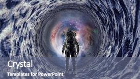  Presentation with outer space galaxy astronaut - Beautiful slides featuring astronaut and space mixed media backdrop and a ocean colored foreground