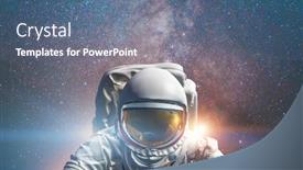  Presentation with spacewalk - Theme with astronaut-at-spacewalk-concept background and a ocean colored foreground