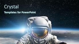  Presentation with spacewalk - PPT theme enhanced with astronaut-at-spacewalk-concept background and a wine colored foreground