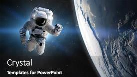  Presentation with spacewalk - Presentation design consisting of astronaut-at-spacewalk-concept background and a black colored foreground